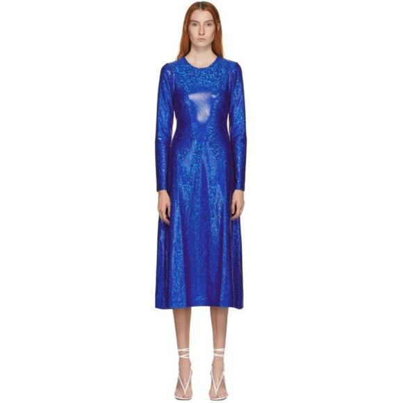 Saks Potts Shimmer Simple Dress - 3 - Cobalt Blue - Picture 1 of 4
